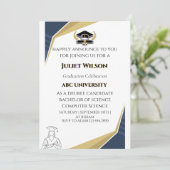 Invitation Obtenir un diplôme de l'université noire élégant d (Debout devant)