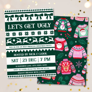 Invitation Obtenons des laides Noël laide Sweater Dark Green