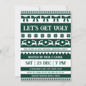 Invitation Obtenons des laides Noël laide Sweater Dark Green (Devant)