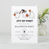 Invitation Obtenons Éffrayant Ghost Halloween Party Invitatio (Debout devant)