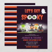 Invitation Obtenons Éffrayant Halloween Costume fête Annivers (Devant / Derrière)