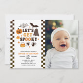 Invitation Obtenons Éffrayant Halloween photo Anniversaire (Devant)