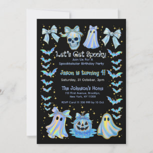 Invitation Obtenons Éffrayant Iridescente Enfants Halloween