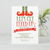 Invitation Obtenons Elfed vers le haut d'invitation de fête (Debout devant)