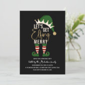 Invitation Obtenons Elfing Joyeux Elf Parties scintillant d'o (Debout devant)