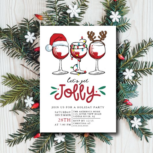 Invitation Obtenons Jolly Christmas Cocktail Party Invitatio