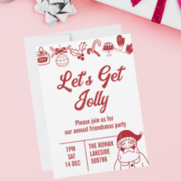 Invitation Obtenons Jolly Christmas Party Red