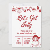 Invitation Obtenons Jolly Christmas Party Red (Devant)
