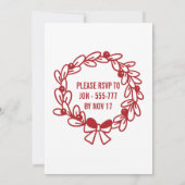 Invitation Obtenons Jolly Christmas Party Red (Dos)