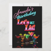 Invitation Obtenons Lit Neon Cocktail anniversaire (Devant)