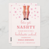 Invitation Obtenons Nashty Bachelorette Week-end Itinéraire (Devant / Derrière)