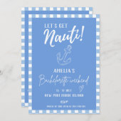 Invitation Obtenons nauti Blue côtier Bachelorette fête (Devant / Derrière)