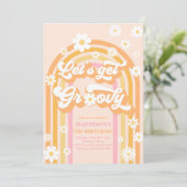 Invitation Obtenons Super Boho Daisy Rainbow Anniversaire (Debout devant)