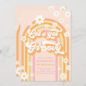 Invitation Obtenons Super Boho Daisy Rainbow Anniversaire (Devant / Derrière)