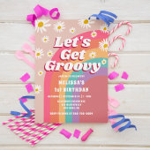 Invitation Obtenons Super Daisy Rainbow Retro Anniversaire