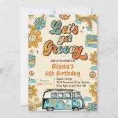 Invitation Obtenons Super Retro Arc-en-ciel 6e anniversaire (Devant)