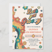 Invitation Obtenons Super Retro Arc-en-ciel 6e anniversaire (Devant)