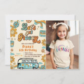 Invitation Obtenons Super Retro Arc-en-ciel 6e anniversaire (Devant)