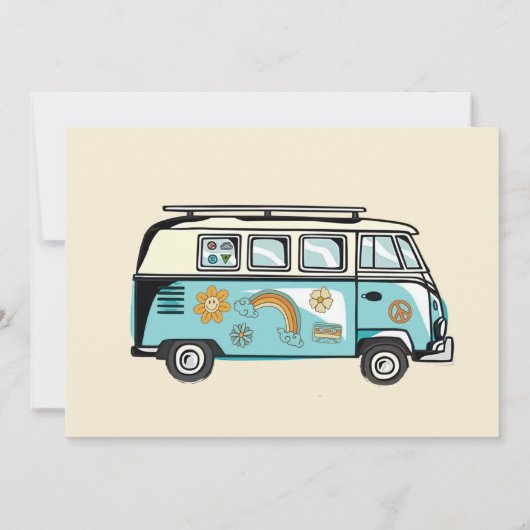 Invitation Obtenons Super Retro Arc-en-ciel 6e anniversaire (Dos)