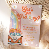 Invitation Obtenons Super Retro Arc-en-ciel 6e anniversaire