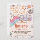 Invitation Obtenons Super Retro Boho Daisy Rainbow Anniversai (Devant)