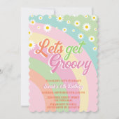 Invitation Obtenons Super Retro Daisies 6e anniversaire (Devant)