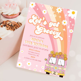 Invitation Obtenons Super Retro Rainbow 10e anniversaire