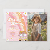 Invitation Obtenons Super Retro Rainbow 10th Birthday Photo (Devant)