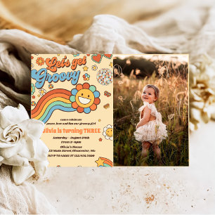 Invitation Obtenons Super Retro Rainbow 3ème anniversaire Pho