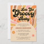 Invitation Obtenons un Baby shower rétro Super (Devant)