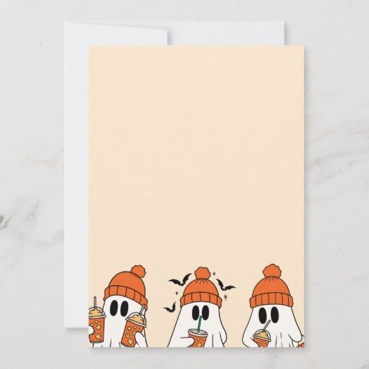 Invitation Obtenons un Citrouille Éffrayant Ghost Halloween P (Dos)