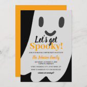 Invitation Obtenons une Halloween fantôme Éffrayante (Devant / Derrière)