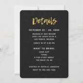 Invitation Obtenons Wild Black and Gold Leopard Bachelorette (Dos)