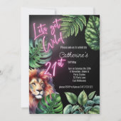 Invitation Obtenons Wild Neon rose 21ème anniversaire de Lion (Devant)