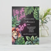 Invitation Obtenons Wild Neon rose 30e anniversaire de lion (Debout devant)
