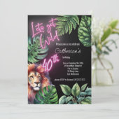 Invitation Obtenons Wild Neon rose 40e anniversaire de lion (Debout devant)