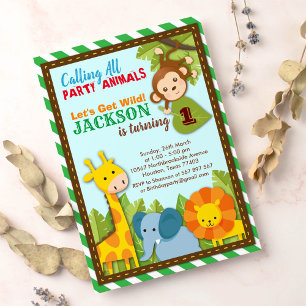 Invitation Obtenons Wild Safari Aventure Anniversaire