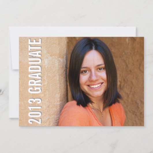 Invitation Obtention de diplôme portrait complet bleu moderne (Devant)