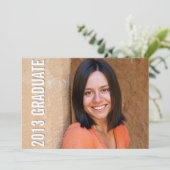 Invitation Obtention de diplôme portrait complet bleu moderne (Debout devant)