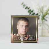 Invitation Obtention du diplôme 2013 marron de photo de (Debout devant)