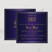 Invitation Obtention du diplôme de bleu et d'or (Devant / Derrière)