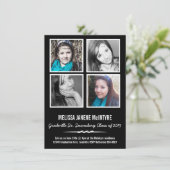 Invitation Obtention du diplôme de carrés de la photo quatre (Debout devant)