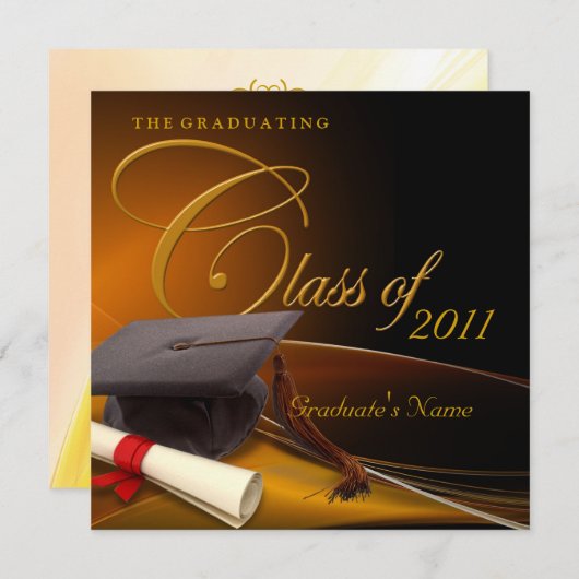 Invitation Obtention du diplôme de classiques (Devant / Derrière)