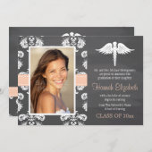 Invitation Obtention du diplôme de corail d'école (Devant / Derrière)