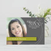 Invitation Obtention du diplôme de courbe et de points : Vert (Debout devant)