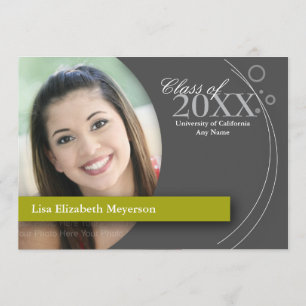 Invitation Obtention du diplôme de courbe et de points : Vert