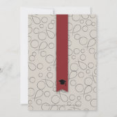 Invitation Obtention du diplôme de motif de crête de ruban : (Dos)