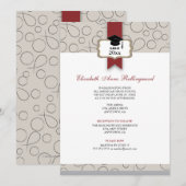 Invitation Obtention du diplôme de motif de crête de ruban : (Devant / Derrière)