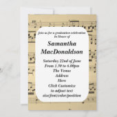 Invitation Obtention du diplôme de photo de feuille de (Dos)