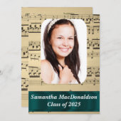 Invitation Obtention du diplôme de photo de feuille de (Devant / Derrière)